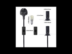 Cordón eléctrico de la lámpara de sal del Himalaya