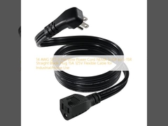 14 AWG SPT-3 Cordón de alimentación de cable plano NEMA 5-15P a 5-15R Enchufe de hoja recta 15A 125V Cable flexible para uso industrial / doméstico