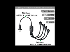 Certificado de los EE.UU. 6Ft 3 Pin Plug 515P a 3 Way Nema 515R Ac Cordón de Extensión de tres puntas de salida Splitter