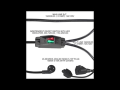 NEMA 5-15P a NEMA 5-15R Cordón de alimentación