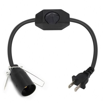 NEMA 1-15P Cordón de alimentación con porta bombillas E27 y interruptor de atenuador