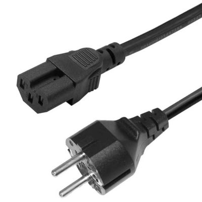 Cable de alimentación de 10A 250V de 2Pin a C15 certificado de la UE con seguridad VDE/CE para electrodomésticos y racks de servidores (1.2M de servicio pesado)