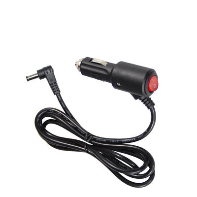 Cargador de automóviles en ángulo de 12V/24V con interruptor de encendido y apagado - Cordón de alimentación de CC de 90 grados para cargar dispositivos electrónicos de automóviles y USB