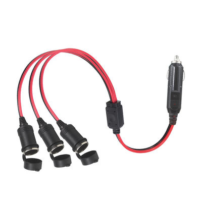 Adaptador de splitter de encendedor de cigarrillos de automóvil de triple enchufe con interruptores para la expansión de la potencia del cargador del vehículo de 12V/24V