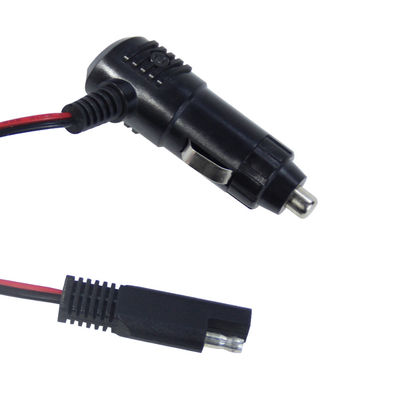 Enchufe de encendedor de cigarrillos de 12 V con interruptor a cable de alimentación con conector SAE para cargador de batería de panel solar y uso en motocicletas