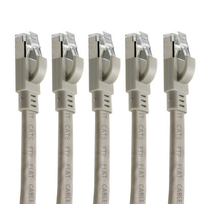 Cable de conexión Ethernet CAT6 plano FTP - Cable de red LAN blindado con bota para enrutador, conmutador, uso en centro de datos