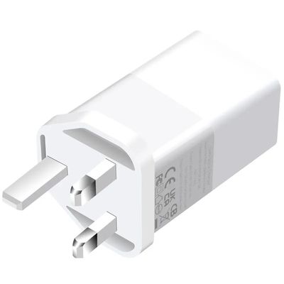 Cargador de pared de 2 clavijas del Reino Unido con puertos USB-C y USB-A, adaptador de corriente de alta velocidad de doble puerto de 65W para portátil/teléfono/tableta