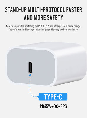 Cargador de pared AU 2-Pin USB-C, adaptador de alimentación de salida rápida de 45W para computadora portátil, tableta, teléfono inteligente
