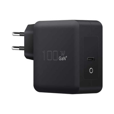Cargador de pared USB-C de 2 pines de la UE, adaptador de alimentación tipo C de alta velocidad de 100 W para computadoras portátiles, tabletas y dispositivos móviles