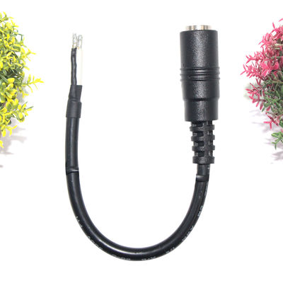 Conector de corriente continua de ángulo recto 5.5x2.1mm Jack femenino a cable de alambre de lata