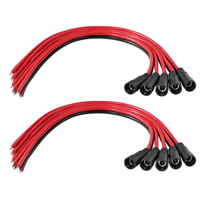 Cable de alimentación de enchufe macho DC a cable estañado, 5,5x2,1 mm o 5,5x2,5 mm, cable adaptador de corriente de 12 V CC para CCTV, LED, bricolaje