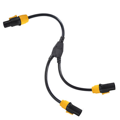Cable de PowerCON Y-Splitter macho a 2 mujeres 12AWG 20A 125V