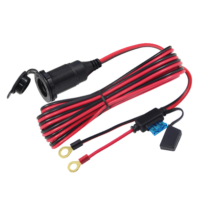 12V 24V Automotive Cigarette Lighter Socket to Tinned Wire with Fuse
