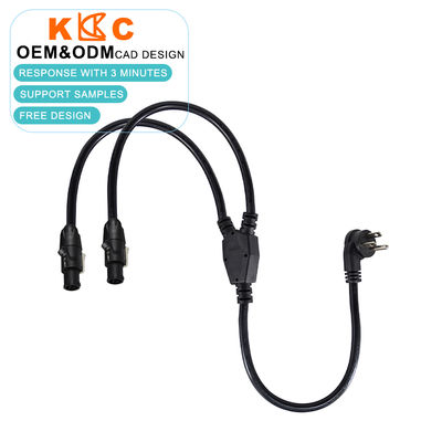 US Plug to Dual PowerCON Splitter Cable 2-Port AC Cord de extensión de energía para audio, iluminación, escenario y equipos profesionales
