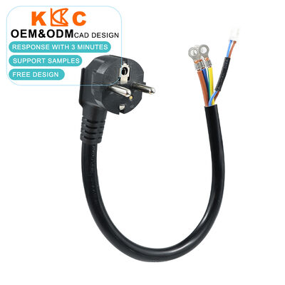 EU Standard Schuko CEE 7/7 Plug with Integrated Thermistor H05VV-F 3G1.5mm² 3-Core Bare End Wire Power Cable Assembly