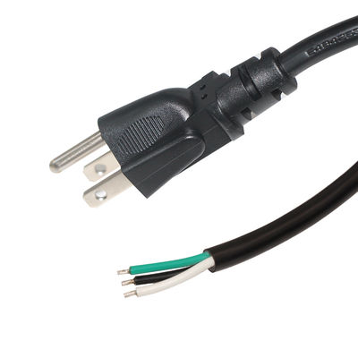 Usa NEMA 5-15P para reemplazo despojado Cordón de alimentación de extremo abierto con nosotros Conector masculino 18Awg