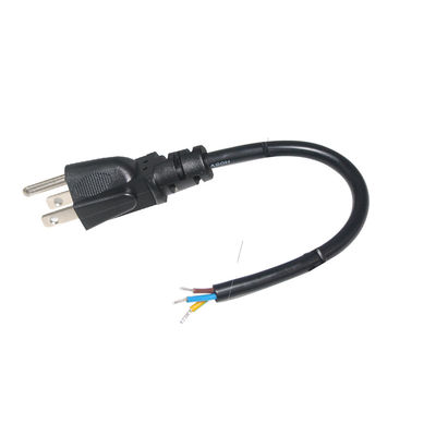 Cordón de alimentación personalizable NEMA 5-15P a alambre de lata 300V Nombrado para lavadoras