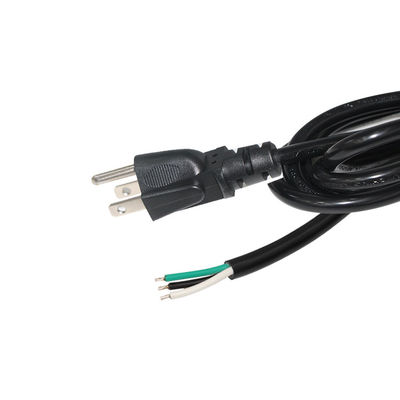 Usa NEMA 5-15P para reemplazo despojado Cordón de alimentación de extremo abierto con nosotros Conector masculino 18Awg