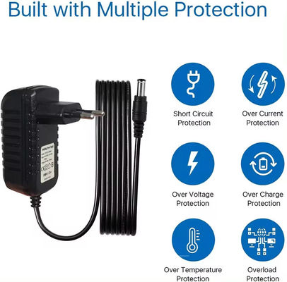 Adaptador de fuente de alimentación de 12V 0.5A 1A 1.5A 2A 2.5A 3A negro para cámaras Cctv Ip Cargar Ac a Dc Adaptador de DC 5.5Mm Jack