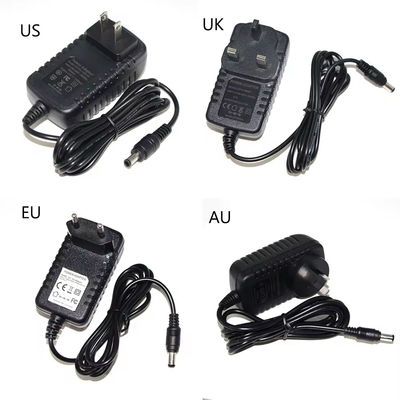 Adaptador de fuente de alimentación de 12V 0.5A 1A 1.5A 2A 2.5A 3A negro para cámaras Cctv Ip Cargar Ac a Dc Adaptador de DC 5.5Mm Jack
