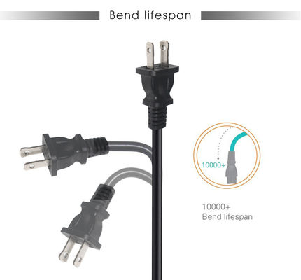 18AWG NEMA 1-15P C7-US 2 puntas del cable de alimentación eléctrica Figura 8 Conector