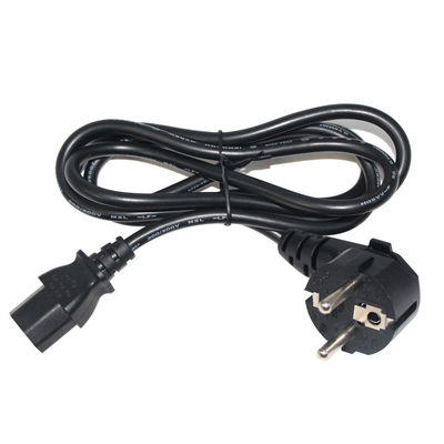 Cordón de alimentación de corriente alterna de 2 pines Cables de alimentación europeos con conector IEC C13 en PVC