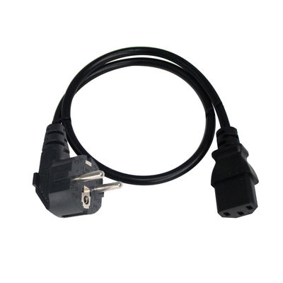 Cordón de alimentación de corriente alterna de 2 pines Cables de alimentación europeos con conector IEC C13 en PVC