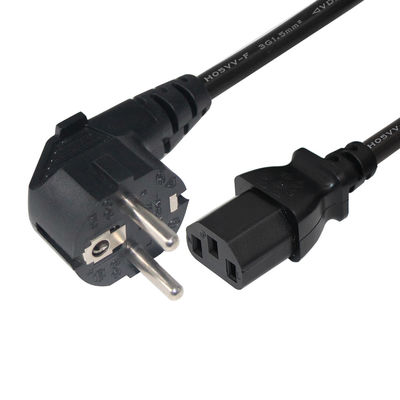 Cordón de alimentación de corriente alterna de 2 pines Cables de alimentación europeos con conector IEC C13 en PVC