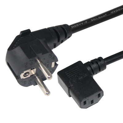 Cordón de alimentación de corriente alterna de 2 pines Cables de alimentación europeos con conector IEC C13 en PVC