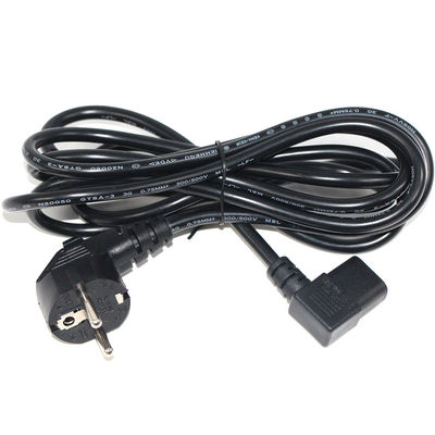 Cordón de alimentación de corriente alterna de 2 pines Cables de alimentación europeos con conector IEC C13 en PVC