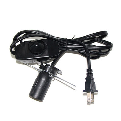 16AWG US Cable de alimentación 2Prong Cordón de alimentación de la lámpara de sal con E12 E14 E26 E27