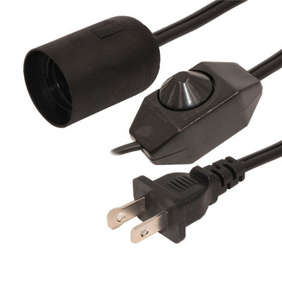 16AWG US Cable de alimentación 2Prong Cordón de alimentación de la lámpara de sal con E12 E14 E26 E27