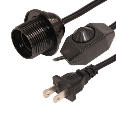 16AWG US Cable de alimentación 2Prong Cordón de alimentación de la lámpara de sal con E12 E14 E26 E27