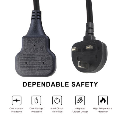 1M Cable de energía eléctrica 13A 250V Ac Cable de extensión para la olla de arroz