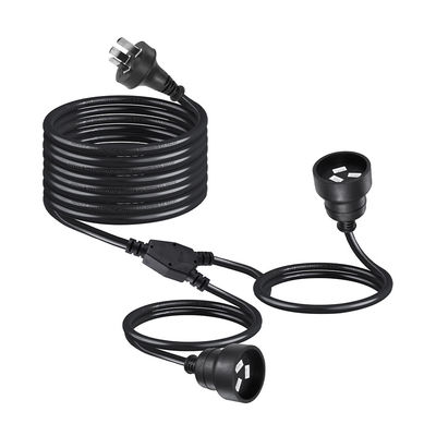 Cable de extensión interior 3M de 3 puntas macho a doble hembra y cable de alimentación de división