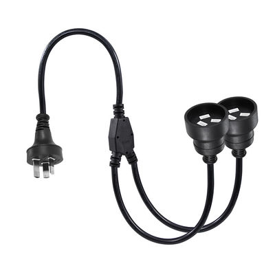 Cable de extensión interior 3M de 3 puntas macho a doble hembra y cable de alimentación de división