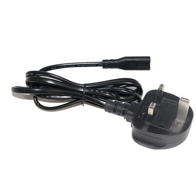 Conductor de cobre puro 1.5m Negro Figura 8 Cordón de alimentación IEC C7 Reino Unido Cable de alimentación