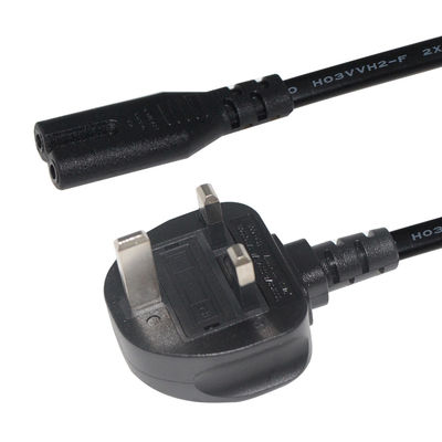 Conductor de cobre puro 1.5m Negro Figura 8 Cordón de alimentación IEC C7 Reino Unido Cable de alimentación