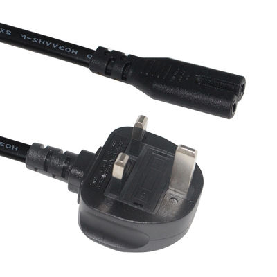 Conductor de cobre puro 1.5m Negro Figura 8 Cordón de alimentación IEC C7 Reino Unido Cable de alimentación