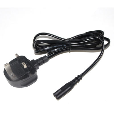 Conductor de cobre puro 1.5m Negro Figura 8 Cordón de alimentación IEC C7 Reino Unido Cable de alimentación