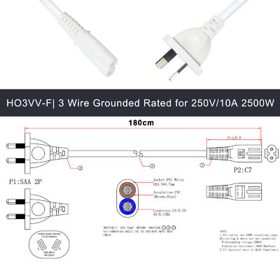 Figura 8 de la norma ROHS 2 puntas C7 cable de alimentación eléctrica 2pin Ps5 cable de alimentación