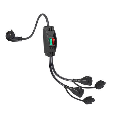 15A/125V enchufe plano en línea 1 línea principal 2 Sub Nema 515P 3Pin Y tipo splitter cable de alimentación con interruptor