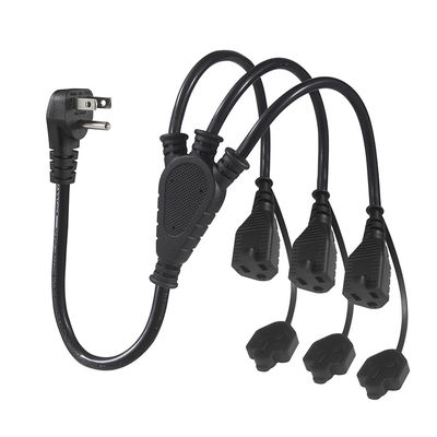 Certificado de los EE.UU. 6Ft 3 Pin Plug 515P a 3 Way Nema 515R Ac Cordón de Extensión de tres puntas de salida Splitter