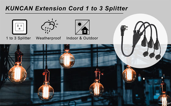 Certificado de los EE.UU. 6Ft 3 Pin Plug 515P a 3 Way Nema 515R Ac Cordón de Extensión de tres puntas de salida Splitter