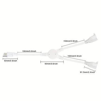 125V 13A Cordón de energía eléctrica NEMA5-15P a NEMA 5-15R 1 a 2 Y Divididor SJT 16AWG 3 alambre
