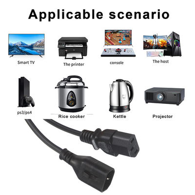 OEM 1.5M Cable de alimentación eléctrica AC de computadora IEC C14 enchufe a conectores femeninos IEC C13