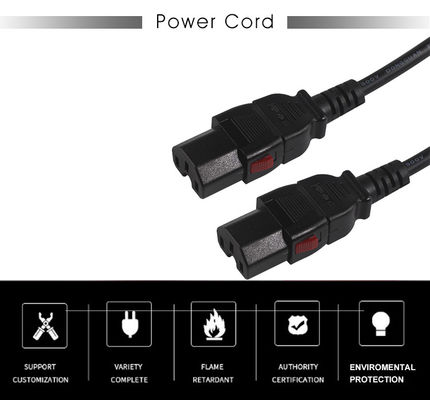 Nos está bloqueando enchufe al C15 Cable de alimentación del ordenador de escritorio 16AWG- 18AWG