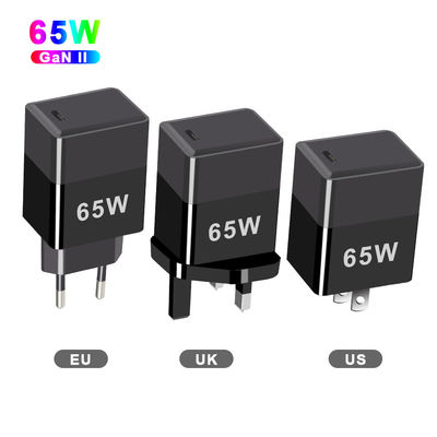 Protección contra cortocircuito Cargador GaN de 65W con QC4.0 PD y puertos USB C EU/US/UK Plug