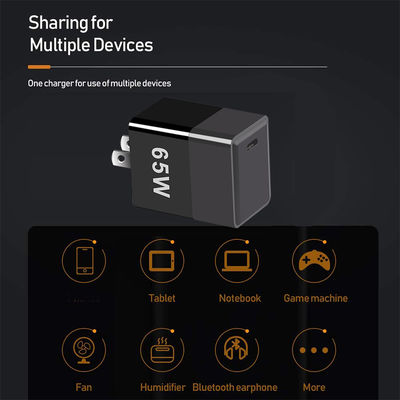 Protección contra cortocircuito Cargador GaN de 65W con QC4.0 PD y puertos USB C EU/US/UK Plug