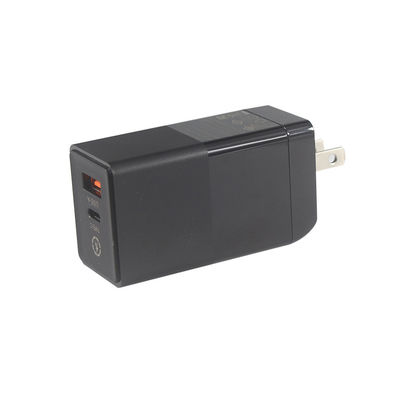 Cargador portátil de 65W 2 puertos Cargador de carga rápida de PD pequeño con Nitruro de Galio GaN